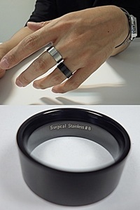 써지컬 스텐레스 평반지 블랙(외경무광 내경유광)기본 반지